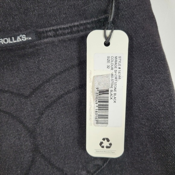 Rolla's Mirage High Rise Denim Shorts Stone Black Size 32 Free People - Picture 2 of 10